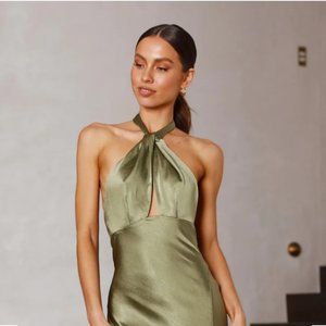 Billy J, Amalia Maxi Dress - Olive, Size Small